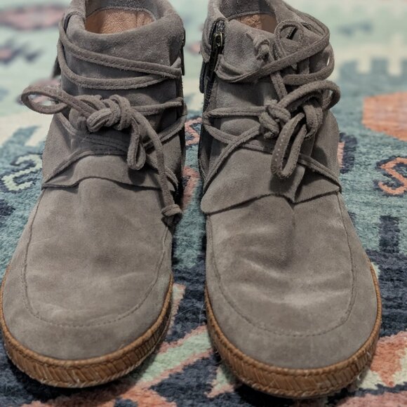 Ugg Womens 1019129 sz 7 Brown Suede Zip Up Ankle Boots #14 - Picture 6 of 9